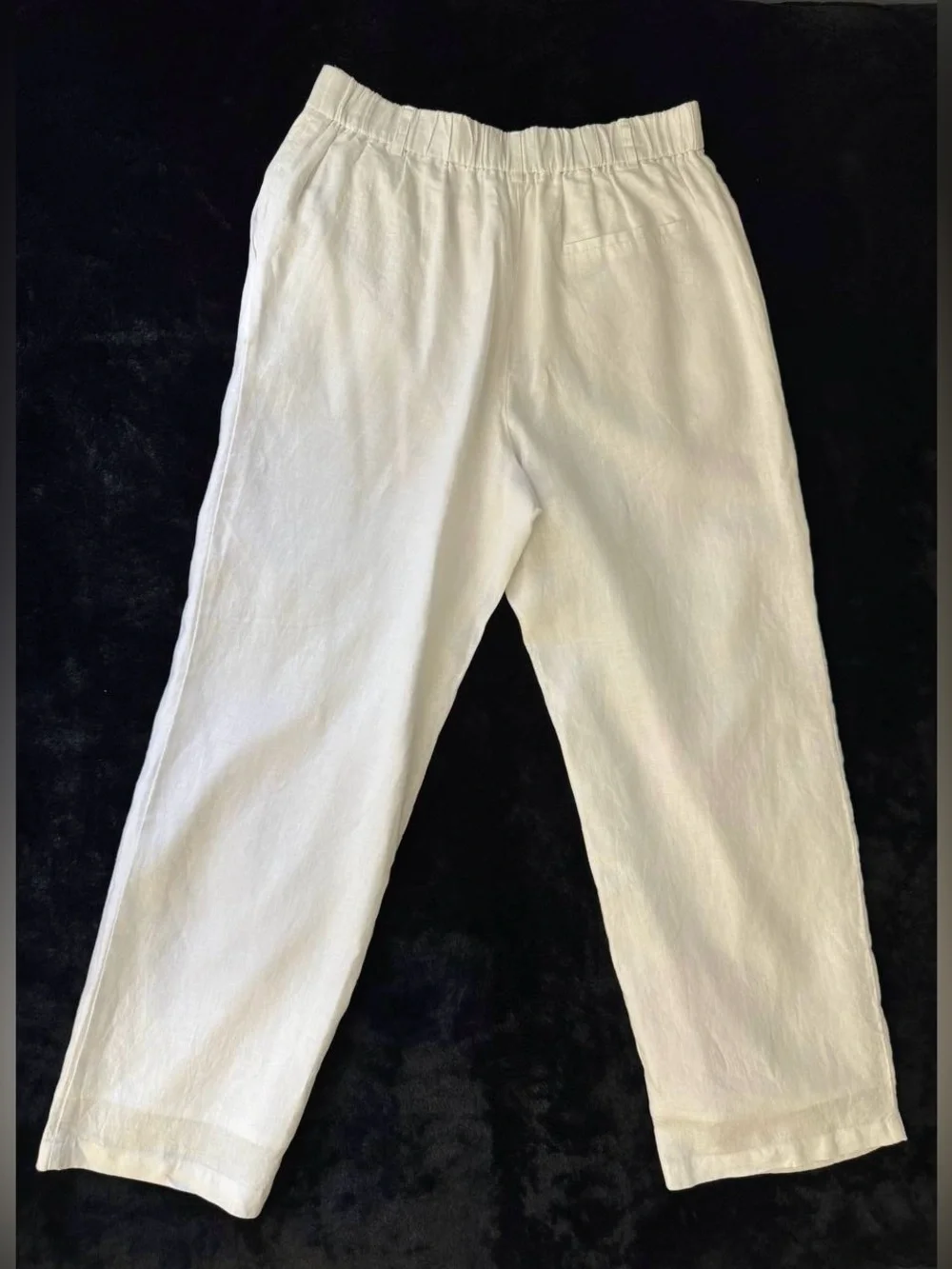 Quince Women's 100% European Linen Pleated Trouser Pants White Size 10